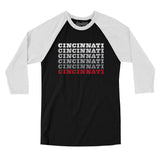 Cincinnati Repeat Men/Unisex Raglan 3/4 Sleeve T-Shirt-Allegiant Goods Co. Vintage Sports Apparel