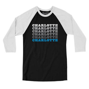 Charlotte Repeat Men/Unisex Raglan 3/4 Sleeve T-Shirt-Allegiant Goods Co. Vintage Sports Apparel