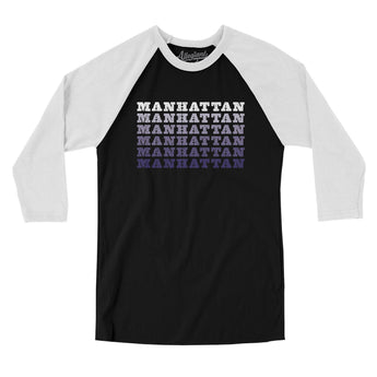 Manhattan Repeat Men/Unisex Raglan 3/4 Sleeve T-Shirt-Allegiant Goods Co. Vintage Sports Apparel