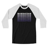 Manhattan Repeat Men/Unisex Raglan 3/4 Sleeve T-Shirt-Allegiant Goods Co. Vintage Sports Apparel