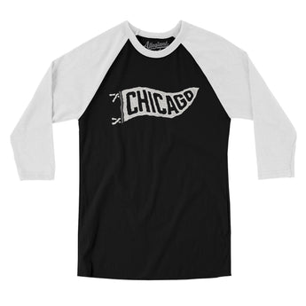 Chicago Pennant Men/Unisex Raglan 3/4 Sleeve T-Shirt-Allegiant Goods Co. Vintage Sports Apparel