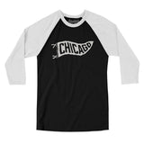 Chicago Pennant Men/Unisex Raglan 3/4 Sleeve T-Shirt-Allegiant Goods Co. Vintage Sports Apparel