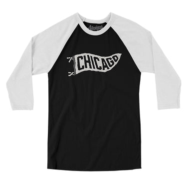 Chicago Pennant Men/Unisex Raglan 3/4 Sleeve T-Shirt-Allegiant Goods Co. Vintage Sports Apparel