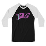 Miami Pennant Men/Unisex Raglan 3/4 Sleeve T-Shirt-Allegiant Goods Co. Vintage Sports Apparel