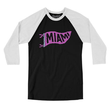 Miami Pennant Men/Unisex Raglan 3/4 Sleeve T-Shirt-Allegiant Goods Co. Vintage Sports Apparel