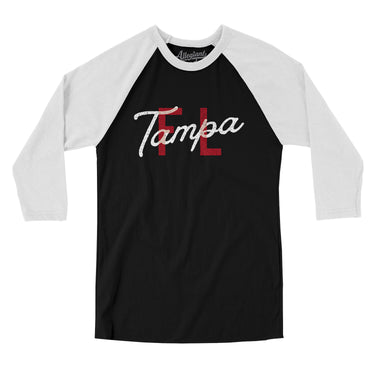 Tampa Fl Overprinted Men/Unisex Raglan 3/4 Sleeve T-Shirt-Allegiant Goods Co. Vintage Sports Apparel