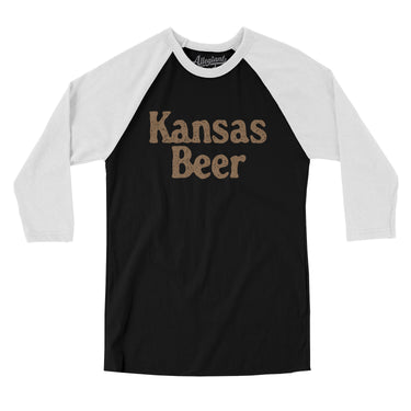 Kansas Beer Men/Unisex Raglan 3/4 Sleeve T-Shirt-Allegiant Goods Co. Vintage Sports Apparel