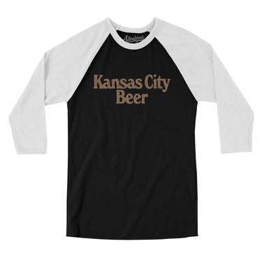 Kansas City Beer Men/Unisex Raglan 3/4 Sleeve T-Shirt-Allegiant Goods Co. Vintage Sports Apparel