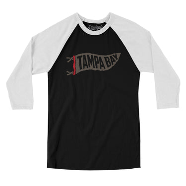 Tampa Bay Pennant Men/Unisex Raglan 3/4 Sleeve T-Shirt-Allegiant Goods Co. Vintage Sports Apparel