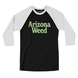 Arizona Weed Men/Unisex Raglan 3/4 Sleeve T-Shirt-Black with White-Allegiant Goods Co. Vintage Sports Apparel