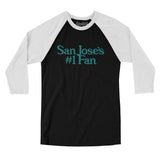 San Jose's Number 1 Fan Men/Unisex Raglan 3/4 Sleeve T-Shirt-Allegiant Goods Co. Vintage Sports Apparel