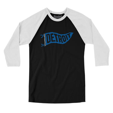 Detroit Pennant Men/Unisex Raglan 3/4 Sleeve T-Shirt-Allegiant Goods Co. Vintage Sports Apparel