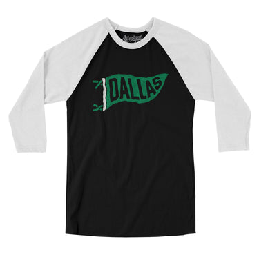 Dallas Pennant Men/Unisex Raglan 3/4 Sleeve T-Shirt-Allegiant Goods Co. Vintage Sports Apparel