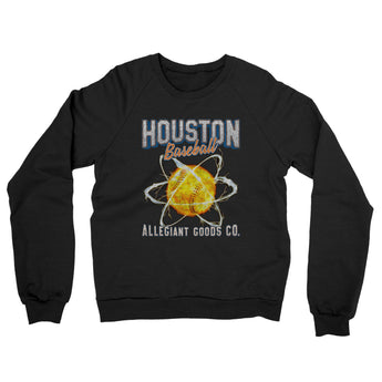 Houston Baseball Throwback Mascot Midweight French Terry Crewneck Sweatshirt-Allegiant Goods Co. Vintage Sports Apparel