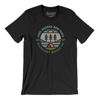 Lake George New York Retro Badge Men/Unisex T-Shirt-Black-Allegiant Goods Co. Vintage Sports Apparel
