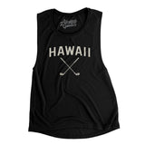 Hawaii Golf Women's Flowey Scoopneck Muscle Tank-Black-Allegiant Goods Co. Vintage Sports Apparel