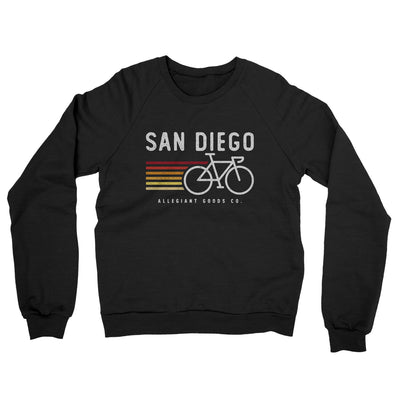 San Diego Cycling Midweight French Terry Crewneck Sweatshirt-Black-Allegiant Goods Co. Vintage Sports Apparel