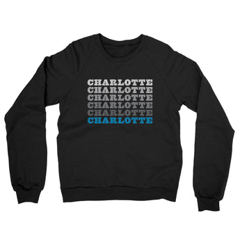 Charlotte Repeat Midweight French Terry Crewneck Sweatshirt-Black-Allegiant Goods Co. Vintage Sports Apparel