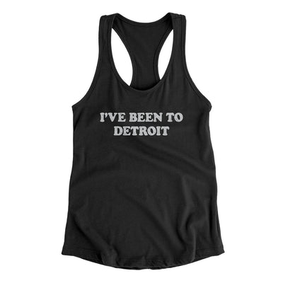 I've Been To Detroit Women's Racerback Tank-Black-Allegiant Goods Co. Vintage Sports Apparel