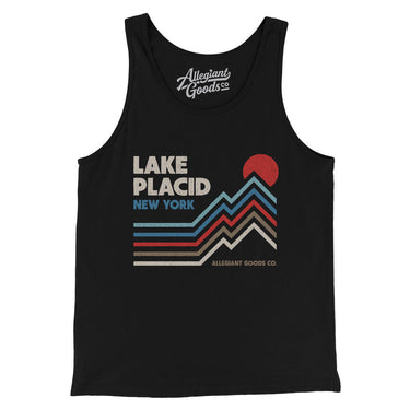 Lake Placid New York Men/Unisex Tank Top-Black-Allegiant Goods Co. Vintage Sports Apparel