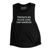 There's No Place Like Los Angeles Women's Flowey Scoopneck Muscle Tank-Black-Allegiant Goods Co. Vintage Sports Apparel