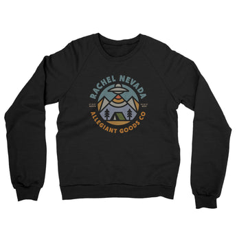 Rachel Nevada Retro Badge Midweight French Terry Crewneck Sweatshirt-Black-Allegiant Goods Co. Vintage Sports Apparel