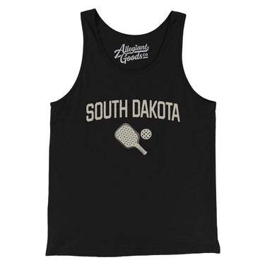 South Dakota Pickleball Men/Unisex Tank Top-Black-Allegiant Goods Co. Vintage Sports Apparel
