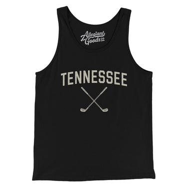 Tennessee Golf Men/Unisex Tank Top-Black-Allegiant Goods Co. Vintage Sports Apparel