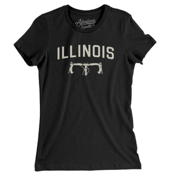 Illinois Cycling Women's T-Shirt-Black-Allegiant Goods Co. Vintage Sports Apparel