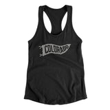Colorado Pennant Women's Racerback Tank-Black-Allegiant Goods Co. Vintage Sports Apparel