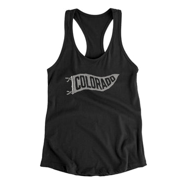 Colorado Pennant Women's Racerback Tank-Black-Allegiant Goods Co. Vintage Sports Apparel