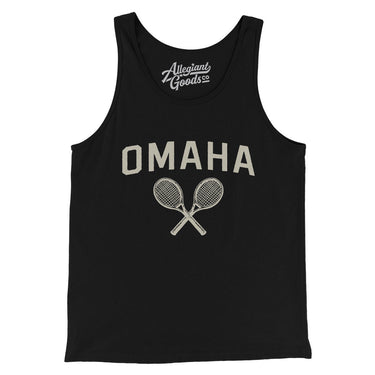 Omaha Tennis Men/Unisex Tank Top-Black-Allegiant Goods Co. Vintage Sports Apparel