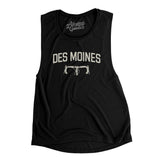 Des Moines Cycling Women's Flowey Scoopneck Muscle Tank-Black-Allegiant Goods Co. Vintage Sports Apparel
