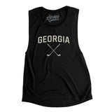 Georgia Golf Women's Flowey Scoopneck Muscle Tank-Black-Allegiant Goods Co. Vintage Sports Apparel