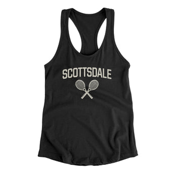 Scottsdale Tennis Women's Racerback Tank-Black-Allegiant Goods Co. Vintage Sports Apparel