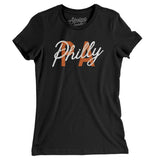 Philly Pa Overprinted Women's T-Shirt-Black-Allegiant Goods Co. Vintage Sports Apparel