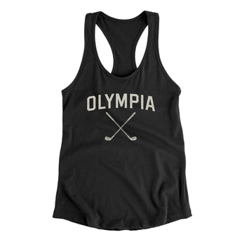 Olympia Golf Women's Racerback Tank-Black-Allegiant Goods Co. Vintage Sports Apparel