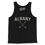 Albany Golf Men/Unisex Tank Top-Black-Allegiant Goods Co. Vintage Sports Apparel