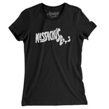 Massachusetts State Shape Text Women's T-Shirt-Allegiant Goods Co. Vintage Sports Apparel