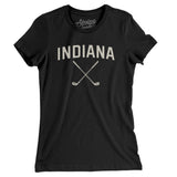 Indiana Golf Women's T-Shirt-Black-Allegiant Goods Co. Vintage Sports Apparel