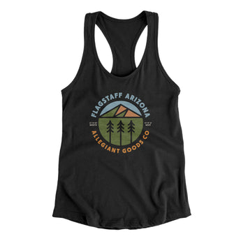 Flagstaff Arizona Retro Badge Women's Racerback Tank-Allegiant Goods Co. Vintage Sports Apparel