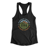 Flagstaff Arizona Retro Badge Women's Racerback Tank-Black-Allegiant Goods Co. Vintage Sports Apparel