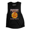 Phoenix Basketball Throwback Mascot Women's Flowey Scoopneck Muscle Tank-Black-Allegiant Goods Co. Vintage Sports Apparel