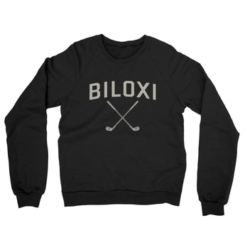 Biloxi Golf Midweight French Terry Crewneck Sweatshirt-Black-Allegiant Goods Co. Vintage Sports Apparel