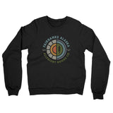 Fairbanks Alaska Retro Badge Midweight French Terry Crewneck Sweatshirt-Black-Allegiant Goods Co. Vintage Sports Apparel