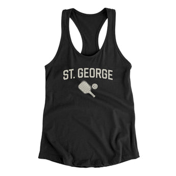 St. George Pickleball Women's Racerback Tank-Black-Allegiant Goods Co. Vintage Sports Apparel