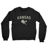 Kansas Pickleball Midweight French Terry Crewneck Sweatshirt-Black-Allegiant Goods Co. Vintage Sports Apparel