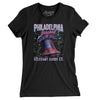 Philadelphia Baseball Throwback Mascot Women's T-Shirt-Black-Allegiant Goods Co. Vintage Sports Apparel
