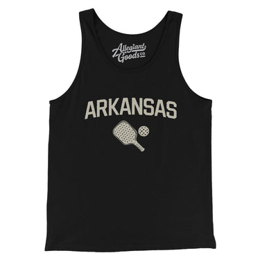 Arkansas Pickleball Men/Unisex Tank Top-Black-Allegiant Goods Co. Vintage Sports Apparel