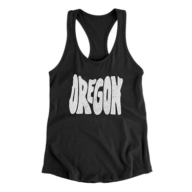 Oregon State Shape Text Women's Racerback Tank-Allegiant Goods Co. Vintage Sports Apparel